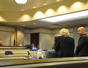 Betty Harris speaks to the court.