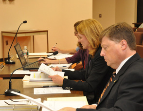 Jessica Caldwell, the town's planner, discusses the tree bank ordinance.