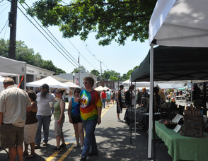 Booth after booth with vendors along Main Street.