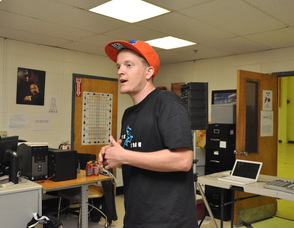 Hip Hop Playwright Gus Gauntlet, demonstrates "full-length plays totally in rhyme".