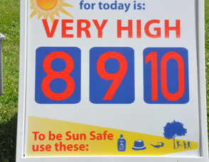 Yesterday's UV Index, between an 8 and 10.
