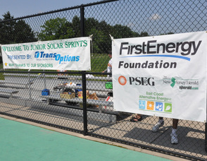 Banners hanging at the park for the event.