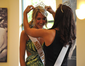 Miss Newton 2011, Kayla Sibblies, crowns Miss Newton 2012 Ashley Iliff.