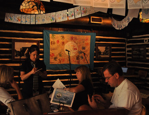 Guests order lunch at the fundraiser.