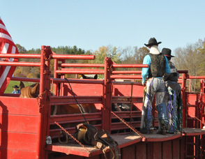 Participants wait their turn at the rodeo.