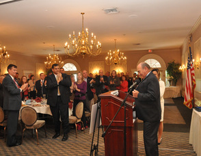 The audience gives a standing ovation to Freeholder Richard Vohden, who received the Distinctive Leadership Award.