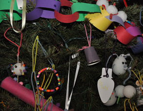 A sampling of the many ornaments on the tree.