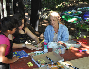 Alice Sungurov works with artist Elizabeth Olney.