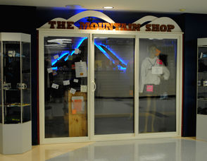 Students and parents are shown the fairly new "Mountain Shop" that sells WOHS spirit wear and items.