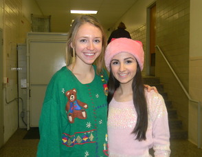 Beier with Junior Abby DePhillips  who sold her cupcakes
