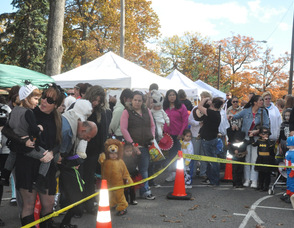 The 0-3 age group lines up for the costume contest.