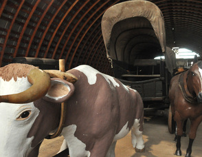 A wagon, once used by the Wyker Family, that traveled from Beemerville, NJ to Kansas, and back.