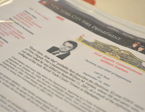 A tribute in Cooney's book to friend and colleague, First Deputy Fire Commissioner William Feehan.