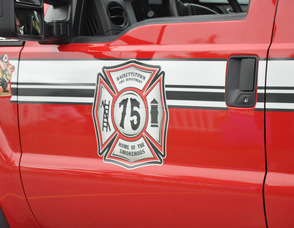 Hackettstown Fire Department truck in the parade.