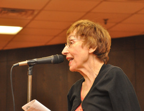 Thea Unhoch proposes a senior or community center by the Railroad Right of Way.