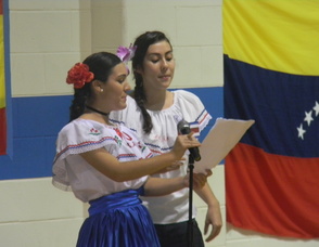 two girls singing