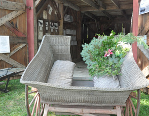 The front of the Wagon House at the Museum.