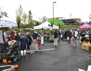Attendees at the event visit the various booths for food, prizes, and face painting, that Lakeland offered.
