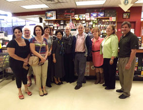 Mayor Robert Parisi, right, joins with West Orange Town Employees at Shoprite