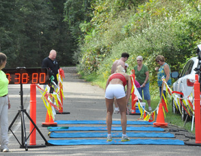 Catherine Stone at the finish line.