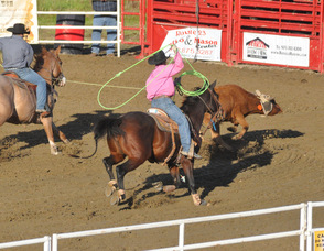 Trent and Ty Miller ready to rope a calf.