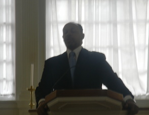 Reverend  Ronald Allen, pastor of the Pilgrim Baptist Church in Summit  reading the "I Have a Dream" speech