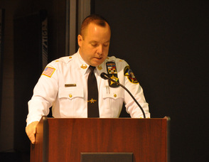 Sheriff Michael Strada addresses attendees.