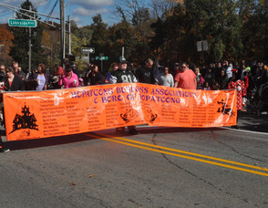 At the start of the parade.