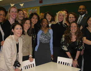 JLOSH Provisional Members with Orange Mayor Eldridge Hawkins, Jr. at the  Cleveland Street Elementary School Book Pantry