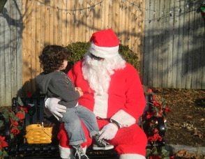 Cole Lesser with Santa