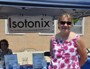 Emma Dolan and Karen Gawron with Isotonix products.