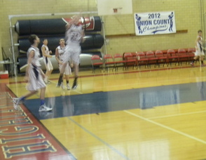 GL Freshman Boys Basketball players warming up