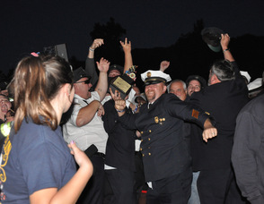 Franklin Fire Department goes wild as they win an award.