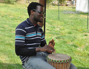 Bamba Diop plays the African Drum.