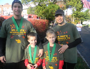 A family tired after running