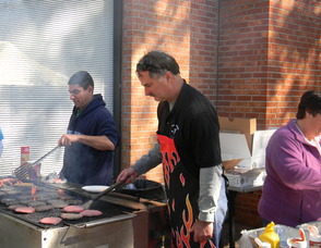 Mayor Bob Conley grilling