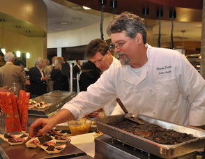 Perona Farms Chef Brian Bagley offers Korean Style Braised Short Ribs with Tea-Rubbed Tuna over Kim Chee.