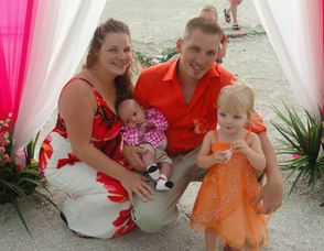Tara Dippel, with fiance Jessie Vaughan, and their two children Jayden, and Dylan.