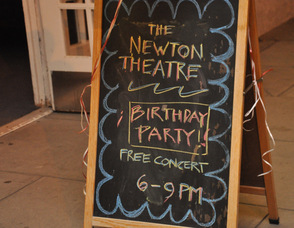 Happy Birthday announcement for The Newton Theatre.