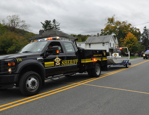 Sussex County Sheriff's Office vehicles in parade.