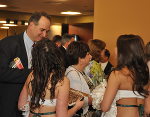 New York Jets Cheerleaders sign autographs.