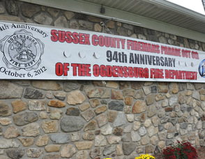 Sign announcing the parade.