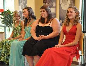 Miss Newton Contestants wait to hear the names of the finalists.