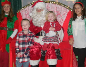 Michael and Allison Nelson with Santa