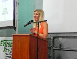 Jennifer Jean Miller addresses the crowd.