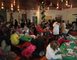 Children at last year's Gingerbread House Workshop.