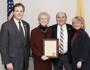 Pictured from left to right: NJTPA Chairman Matthew Holt, former Sussex County Freeholder Susan Zellman, Sussex County Freeholder Richard A. Vohden, and NJTPA Executive Director Mary K. Murphy.