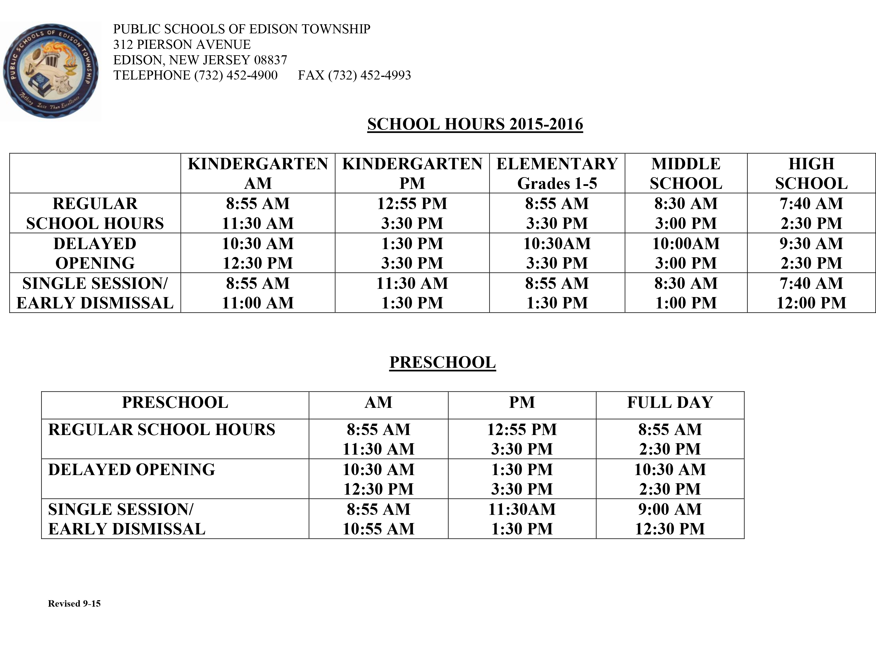 All Edison Public Schools have Delayed Opening Today | TAPinto