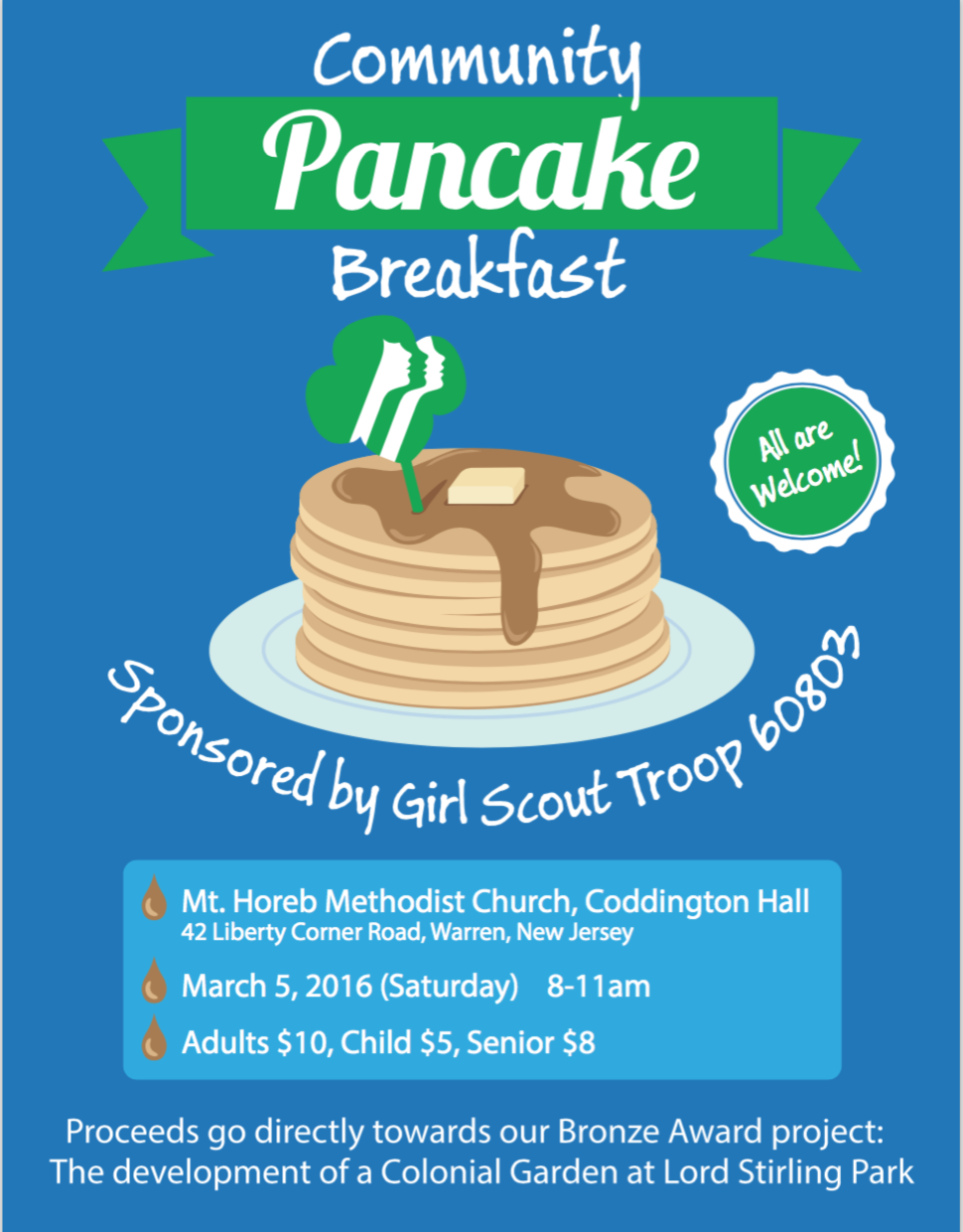 Community Pancake Breakfast to Benefit Girl Scout Bronze Award | TAPinto