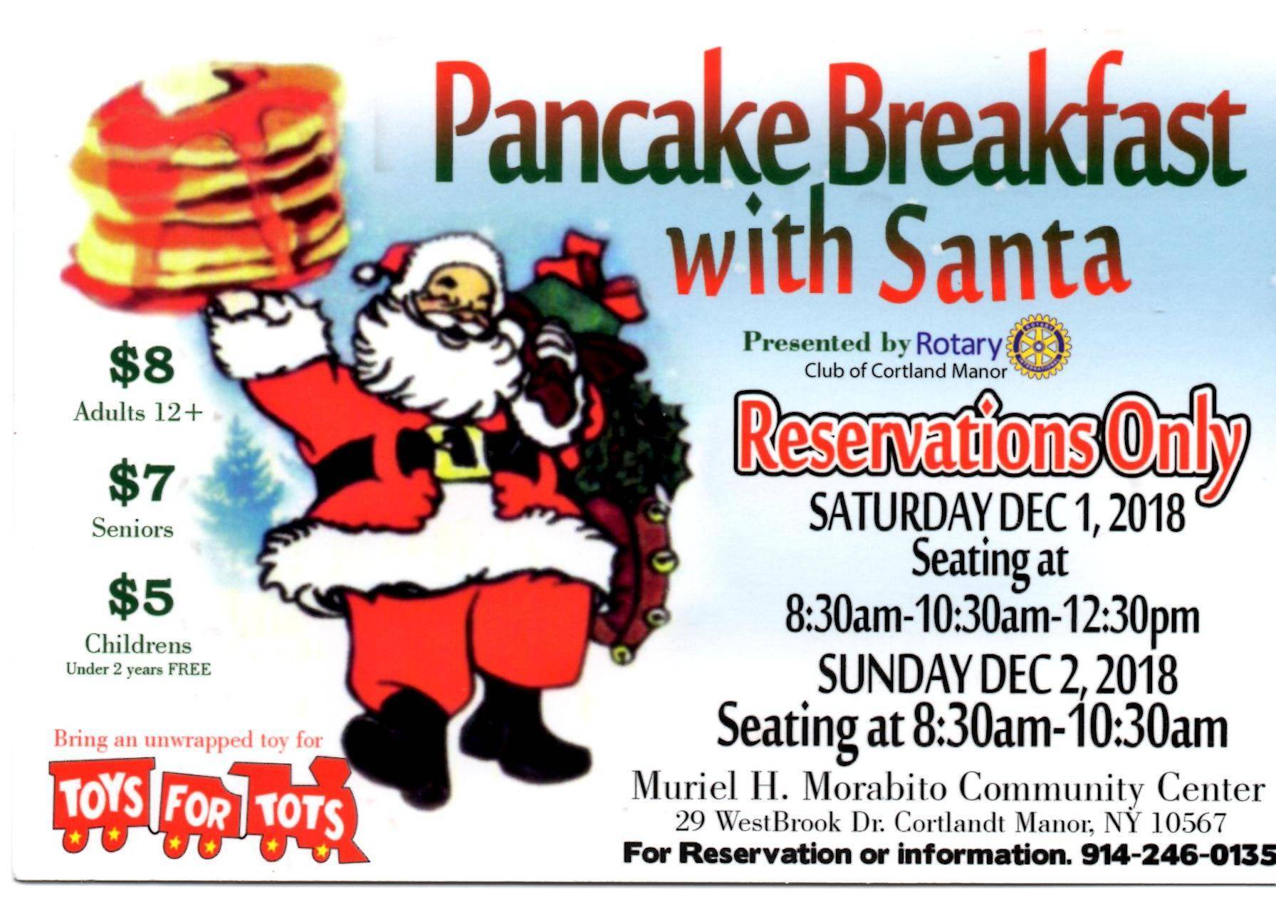 2018 Pancake Breakfast with Santa (5) seatings 2 days TAPinto